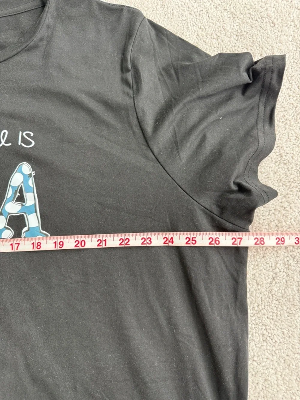 SHEIN Black Tee with Colorful NANA Letters super soft- size 5XL